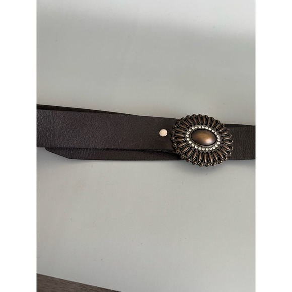Amanda Smith Boho Leather Belt Broze and Brown Size Large - Picture 3 of 7